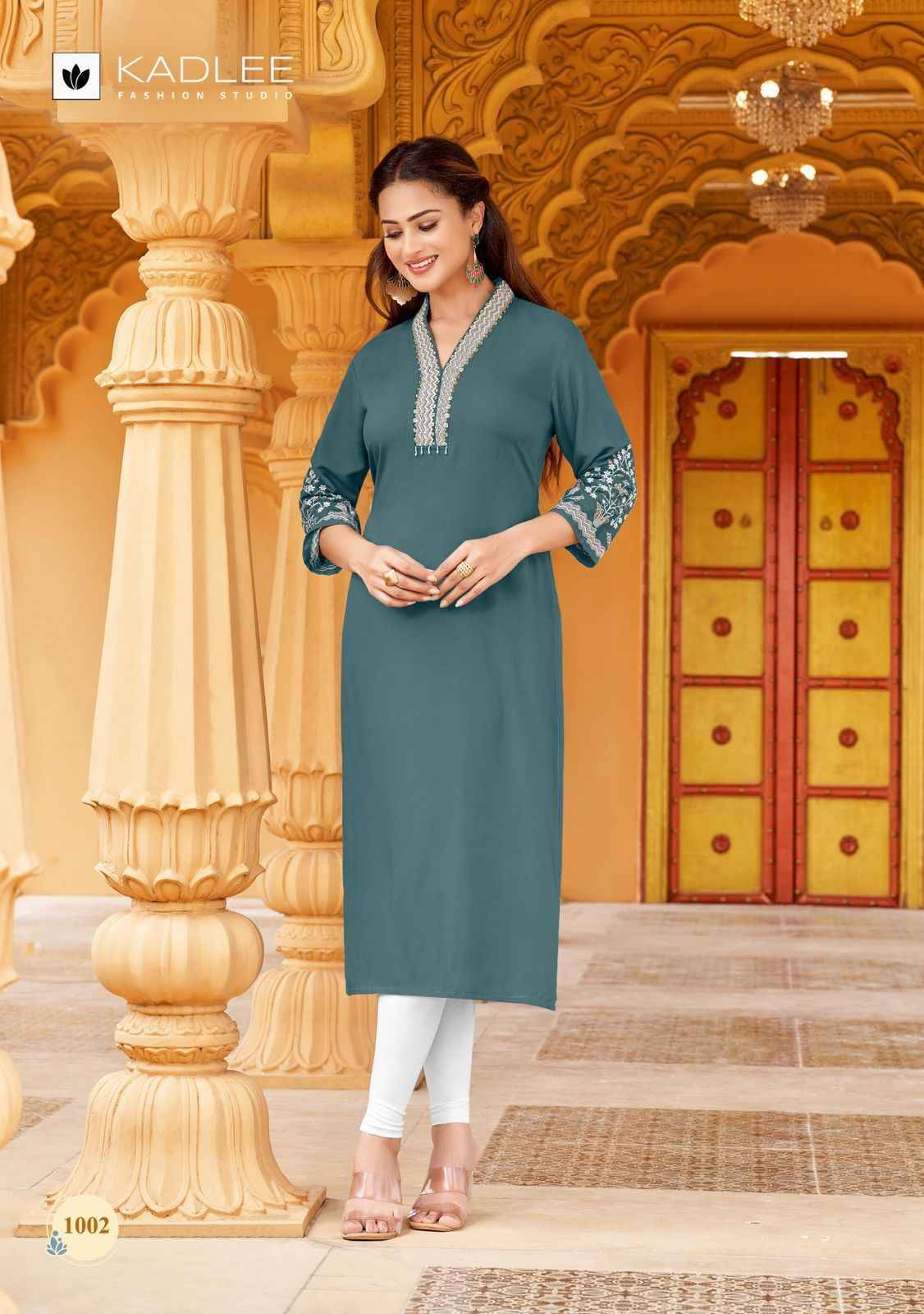 Ladlee Vol 2 By KADLEE 1001 to 1006 Series Designer Casuals Wear Collection Rayon Kurtis With Tread & Hand work At Wholesale Price